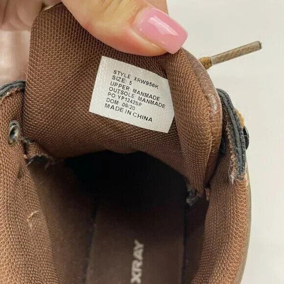 Xray Footwear Jonah Brown Combat Boots Boys Size 5 Faux Leather - Picture 8 of 10